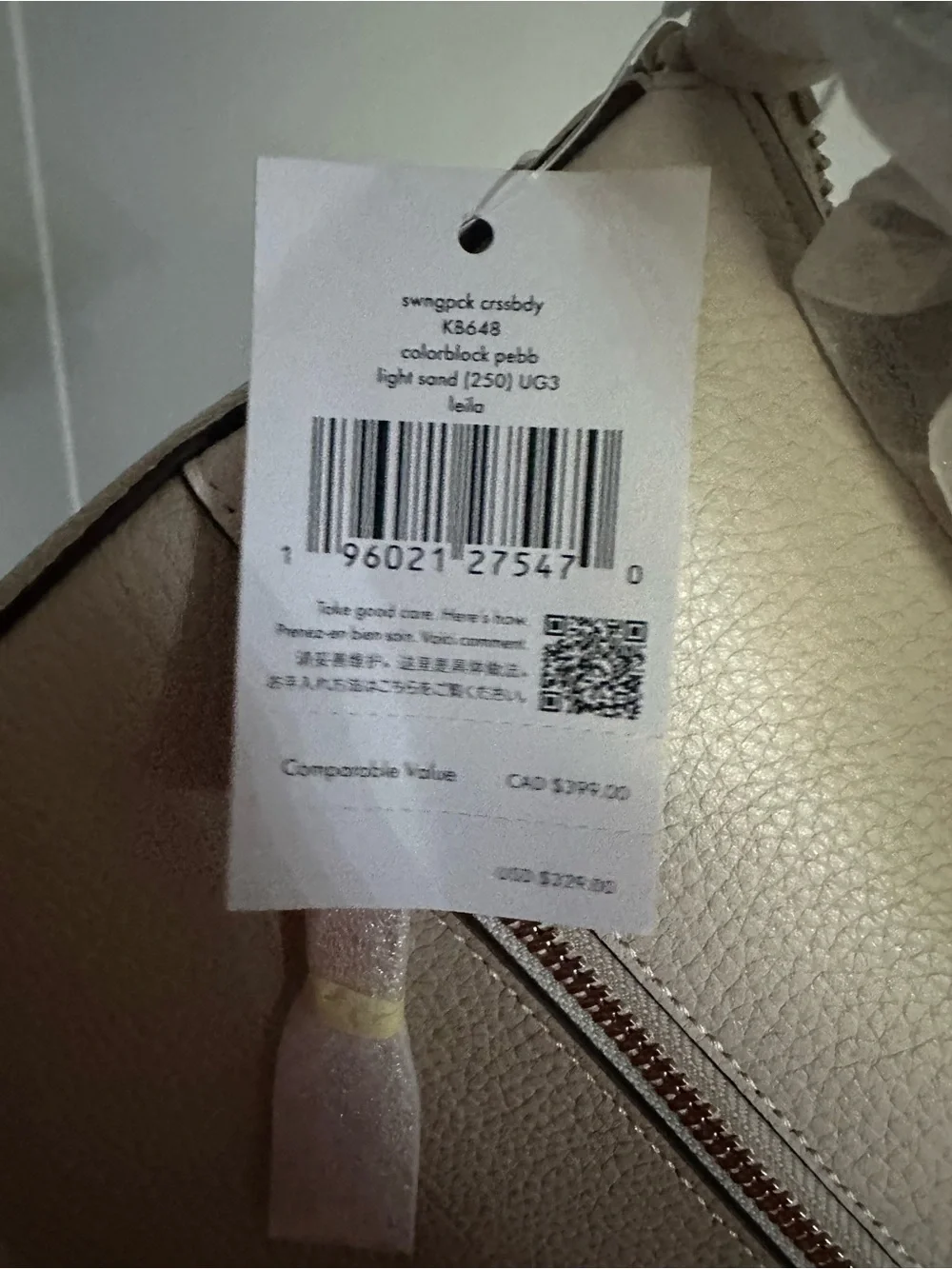 kate spade Two-Tone Cream and Taupe Crossbody Bag